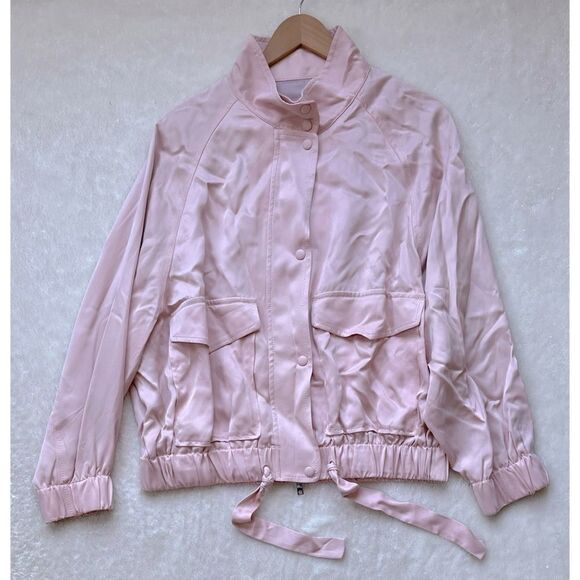 NWT Zara Pocketed Flowy Jacket in Pale Pink, Size Medium - Picture 11 of 15